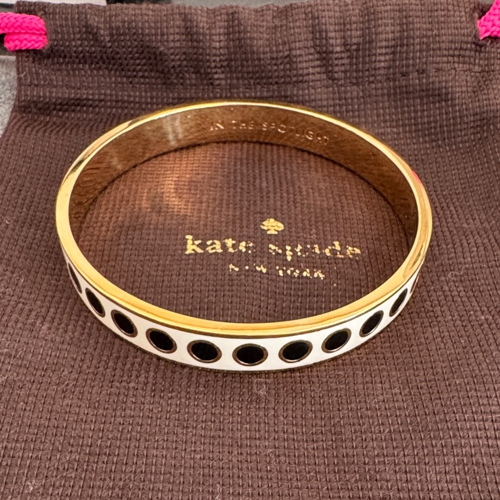 Kate Spade Gold and Cream Bangle with Black Accents